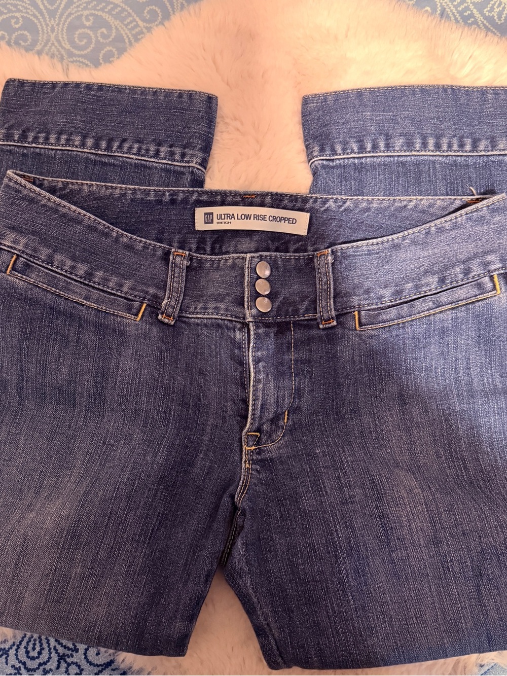 GAP Ultra Low Rise Cropped Jeans - Dark Blue Wash